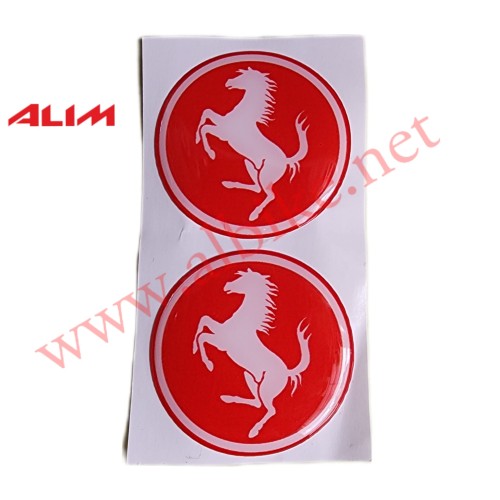 Sticker Damla Yuvarlak 2'li Ferrari Kırmızı (5*5)